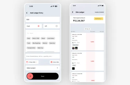 Mobile Site Ledger Create and History Tracking